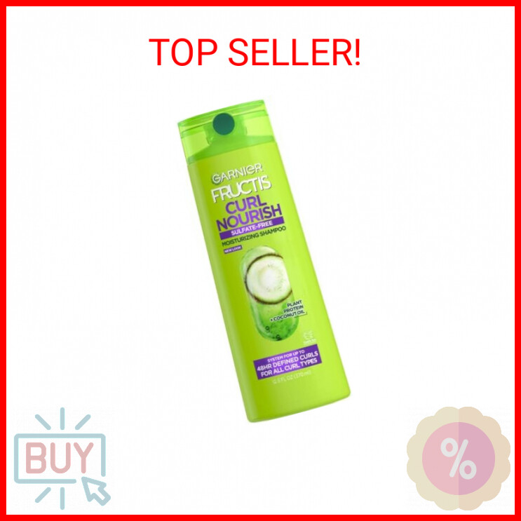 Garnier Fructis Curl Nourish Sulfate Free Moisturizing Shampoo, 12.5 Fl Oz, 1 Co