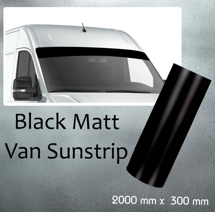 Matt black Van Sunstrip Self adhesive Vinyl banner 200 x 30 cm