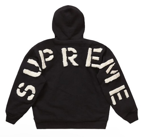 NEW* Supreme Faux Fur Lined Zip Up Hooded Sweatshirt Black NEW* Supreme Faux Fur Lined Zip Up Hooded Sweatshirt Black