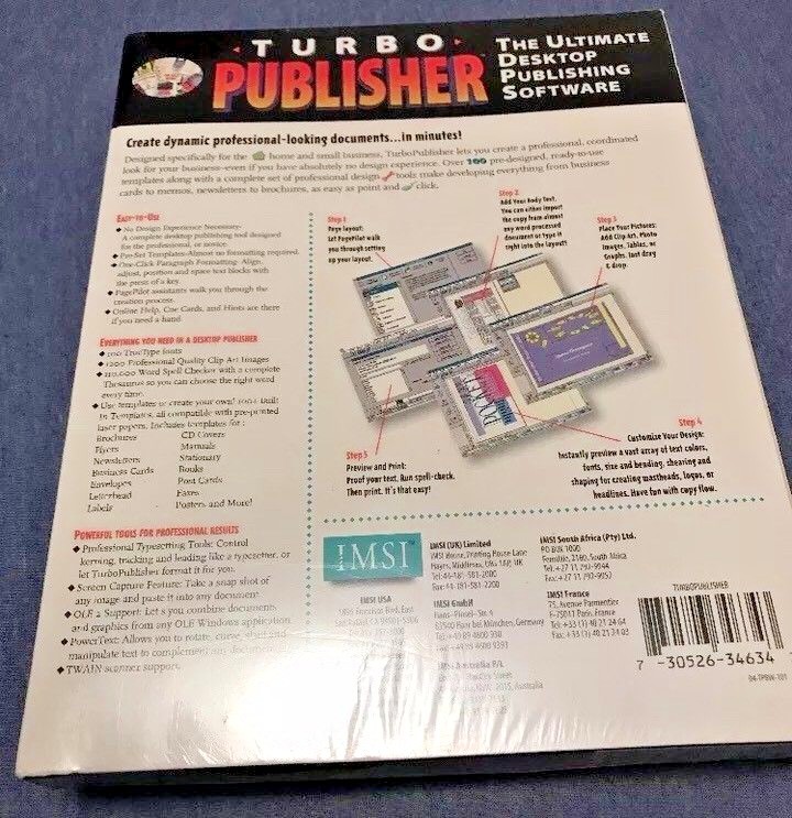 Turbo Publisher PC CD desktop publishing create custom documents