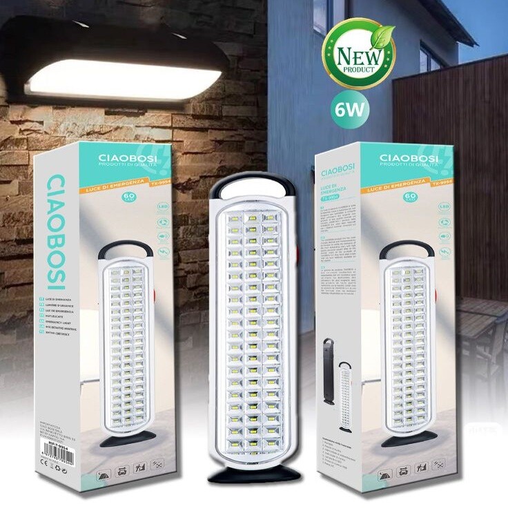 Lampada Luce Di Emergenza Ricaricabile 60 Led 6W Tx-9954 linq