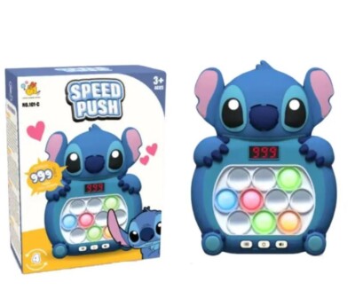 Stitch Pop Push it Game Controller Sensory Fidget Toy Electronic Whack Mole Blue