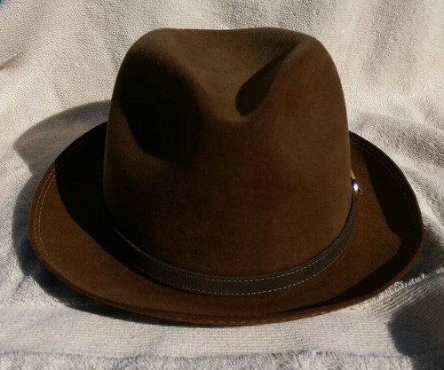 Vintage Cognac Brown Dobbs Fur Fedora, 7 1/4, Nice Stitching, Soft Felt,...