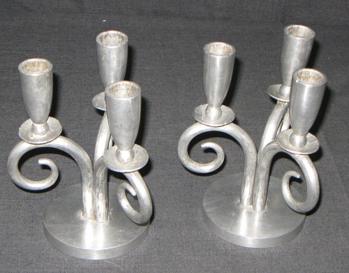 VINTAGE RARE PALMER SMITH ALUMINUM CANDELABRAS #110