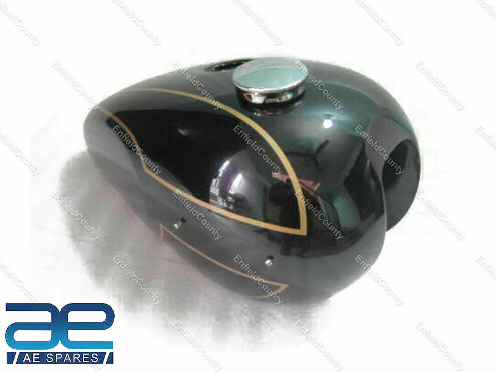 For Triumph T140 Black Painted Petrol Tank With Chrome Cap & Tap