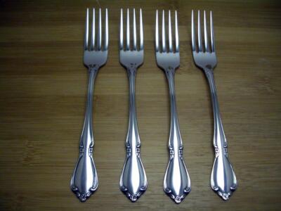 Oneida CHATEAU Set of 4 Dinner Forks 7 1/4" Deluxe Stainless