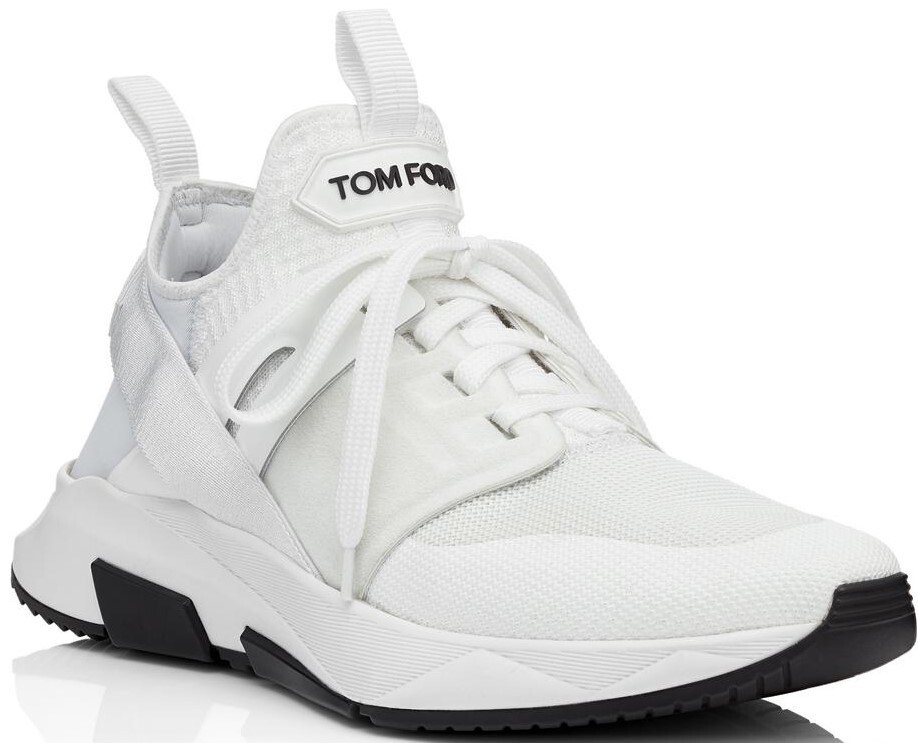 Pre-owned Tom Ford Men's Jago Designer Trainer Sneakers Mesh Shoe White J1100t Us 12 Nwb