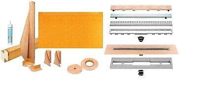 Schluter Linear Shower Kit with 76 x 38 inches Offset Tray (KSLT1930/965S)