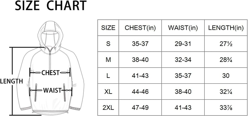 Men'S Light Running Hiking Rain Jacket Waterproof with Hood Windbreaker Pullover