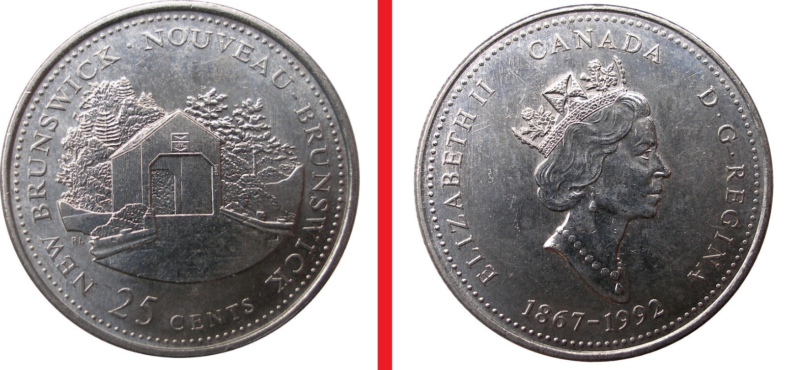 コニャ 🇨🇦 Canada quarter 25 cents coin 125th Anniversary British
