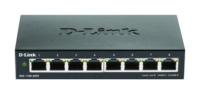 D-Link Dgs-1100-08V2, Switch Smart 8 Puertos Gigabit, Rj-45, Gestin Web, Layer