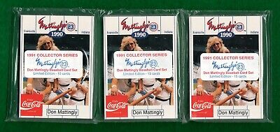 Lot of THREE Don Mattingly Mattingly s 23 Restaurant Sets of 15 Cards Coca-Cola