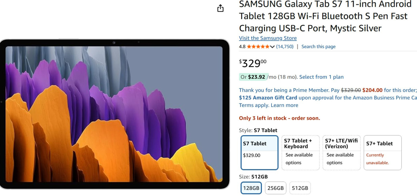 SAMSUNG - Samsung galaxy tab s7 SM-T870 8GB 新品未使用 Galaxy Tab S7（未使用品）がイオシスで発売。税込94,800円