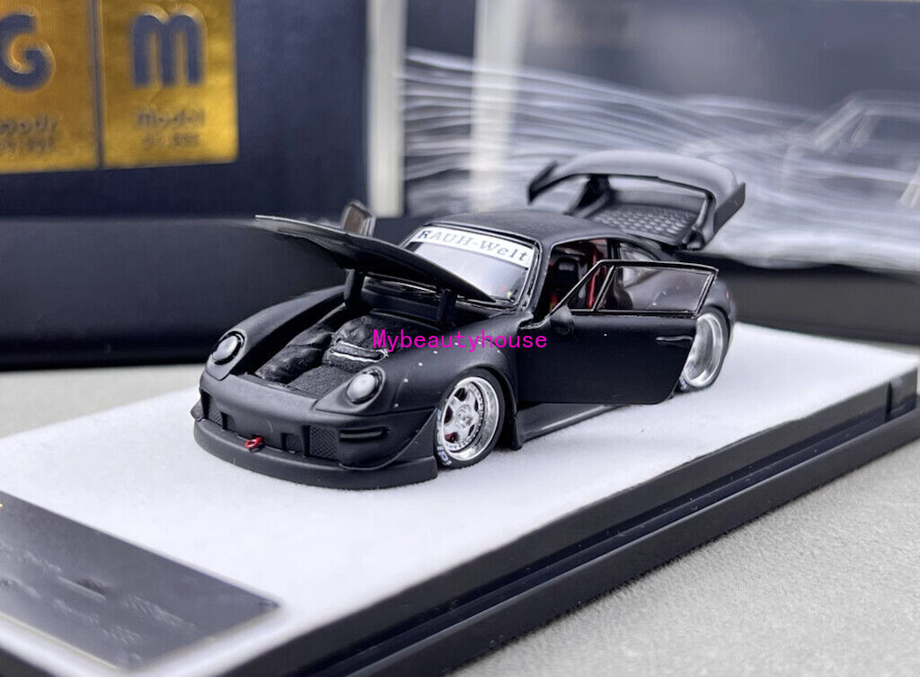 PGM 1:64 Matte Black RWB 993 Classic Sports Model Diecast