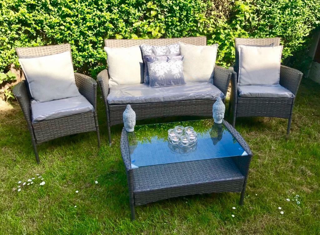 ~BRAND NEW ASSEMBLED GREY RATTAN SOFA SET~ | in Manchester | Gumtree