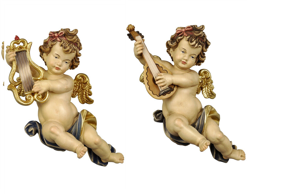 Putti 2 Angels TO M Players From Wall In Wood