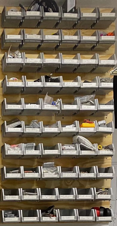 20 Bins Rail Mount Stackable Parts Storage Organizer Shop Bins Screws Nuts Bolts