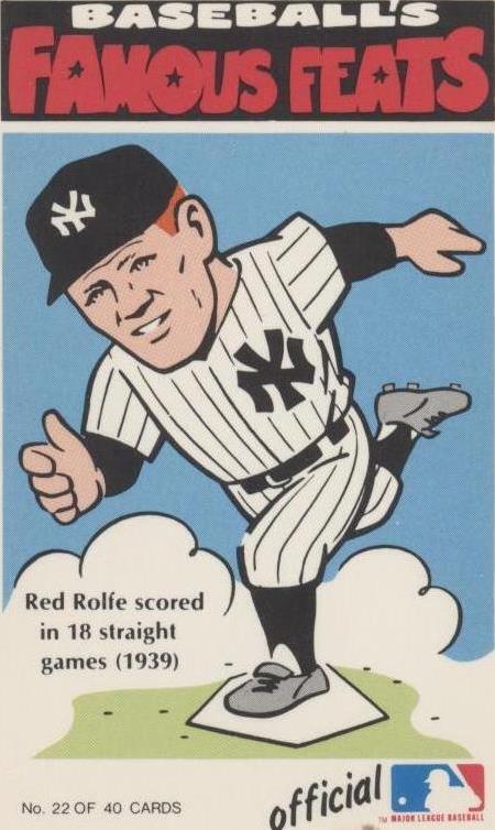 1973 Fleer Real Cloth Baseball Patches - Red Rolfe #22