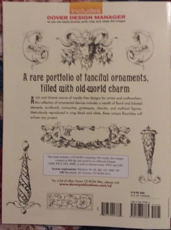 Dover 440 Ornamental Designs Book & CD Clip Art Digital Ephemera Scrap