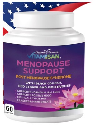 Menopause Relief Pills Hot Flashes Support Anti Aging Supplement 60 Capsules OV 