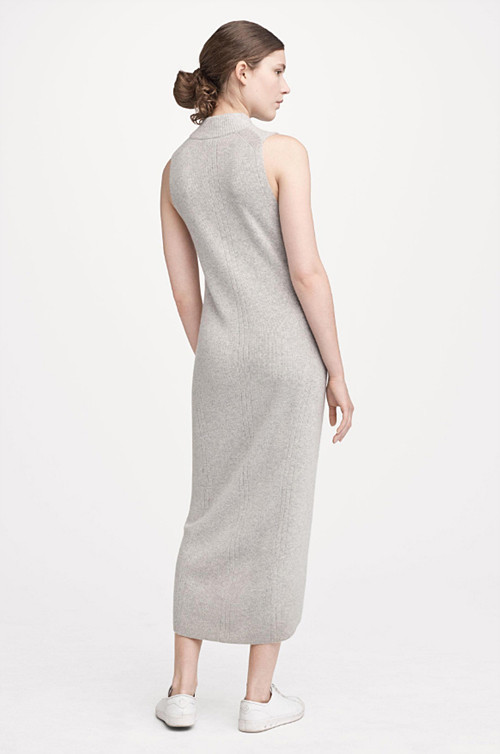 Pre-owned Rag & Bone $525  Ace Gray Cashmere Mock Neck Sweater Dress Size S, M