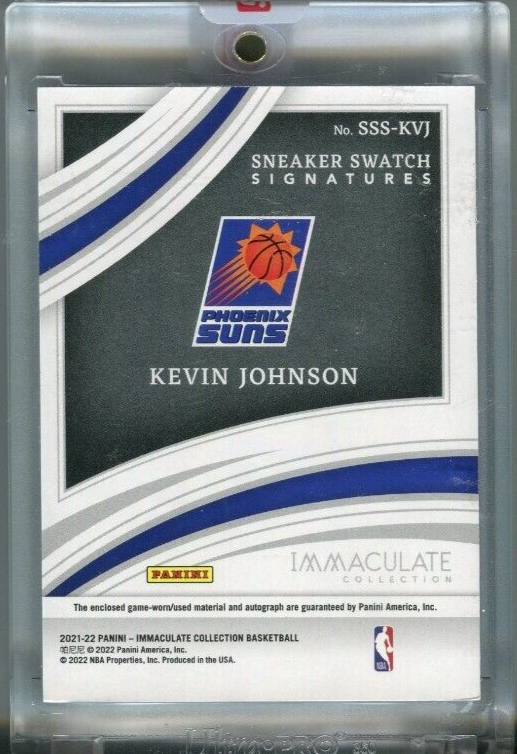 2021-22 Immaculate KEVIN JOHNSON Sneaker Swatch Shoe Auto Autograph Gold  #09/10