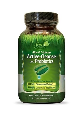 Irwin Naturals Active-Cleanse и пробиотики 60 мягких капсул