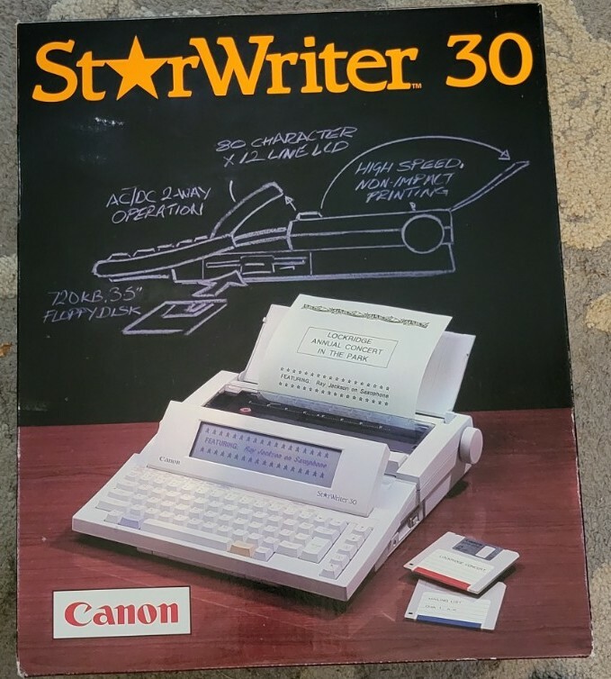 198X Canon StarWriter 30 on the Typewriter Database