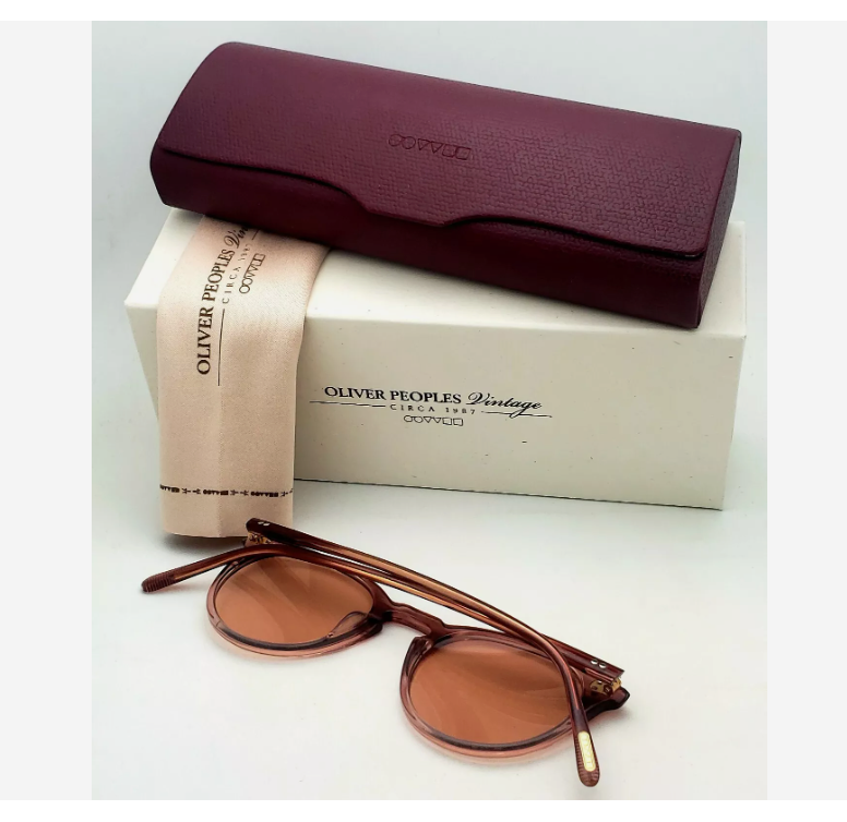 Pre-owned Oliver Peoples O'malley Limited Edition Ov5183 Optical 18k Gold Plated Msrp$600 In Coral Pink Wash With Blue Light Filter