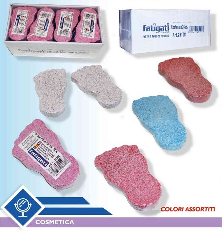 Set 24 Pezzi Pietra Pomice Colorata Naturale Cura Piedi Calli Chiropodia bal