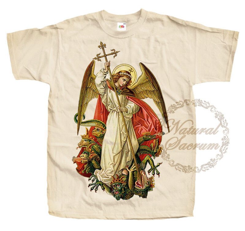 Catholic Natural T-shirt Saint Michael Archangel V46 Tee