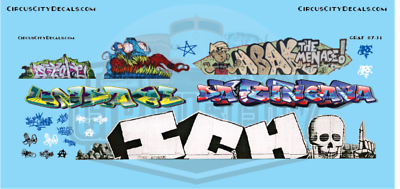 Railroad Graffiti O 1:48 Scale Waterslide Decal Set