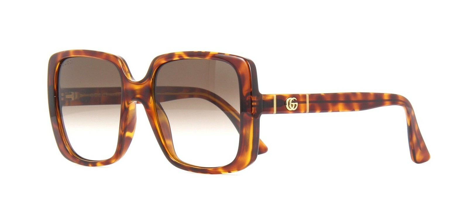 Pre-owned Gucci Gg0632s Havana/brown Shaded (002 Ta) Sunglasses