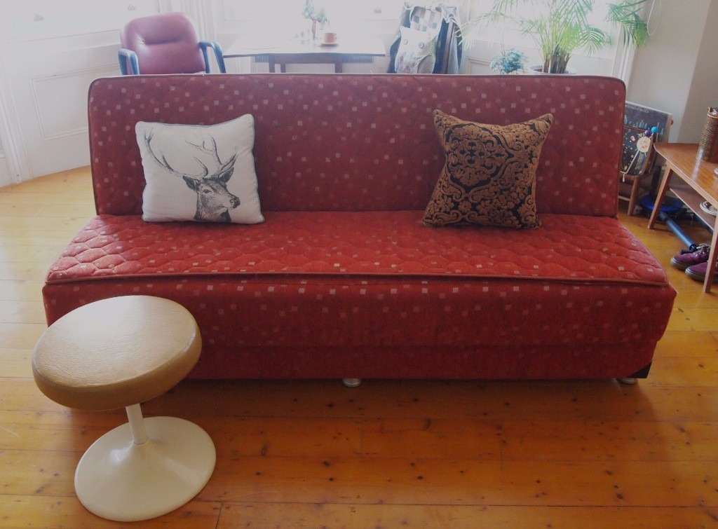 Vintage Click-clack Sofa Bed (sprung & Firm No Cheap Foam!) Small Vintage Click-clack Sofa Bed (sprung & Firm No Cheap Foam!) Small