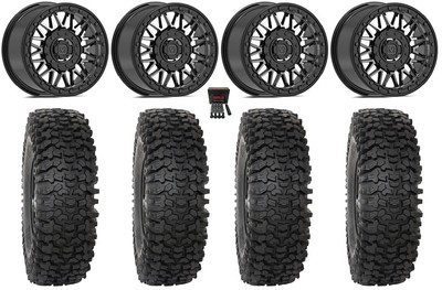 Valor V08 Beadlock 15'' Wheels Dark Tint 35'' RC500S Sticky Tires Can-Am Defender
