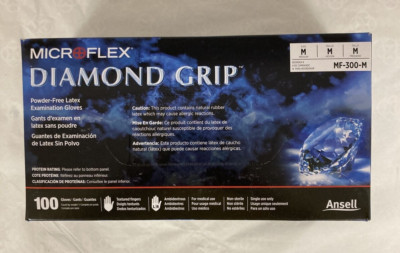 Ansell, MF-300-M Exam Gloves, Latex, Powder Free, Medium 100 count- 1 box