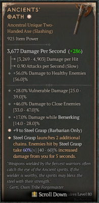 DIABLO 4 Season 4 925 Max Roll Greater Affix Ancients' Oath  Unique