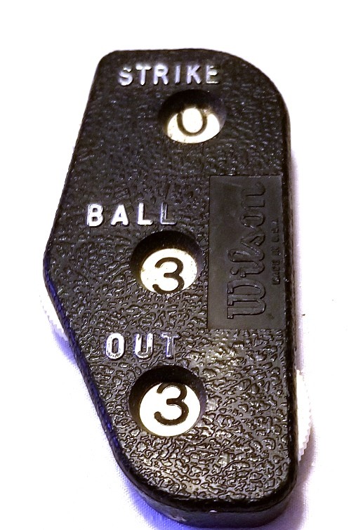 Vintage 2.5” Wilson Baseball Counter Black Plastic Case