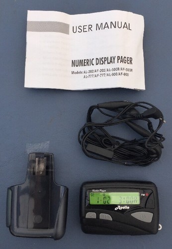 Apollo AL-500R Numeric/Alpha Numeric Hand Programmable Pager W / Headphones