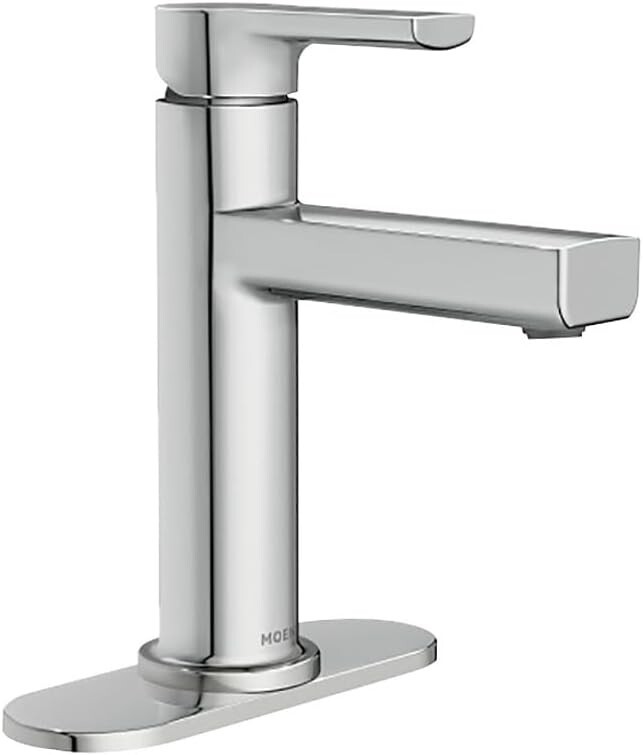 MOEN Rinza 84627 One-Handle Centerset Bathroom Faucet in Chrome (Drain Included)
