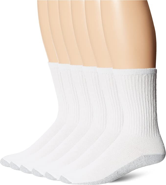 Fruit Of The Loom White  6-12 Reinforced Cushioned 6 Pairs