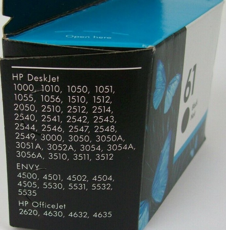 (4) HP 61 Ink Cartridges (2) Black And (2) Tricolor Expiration 03 - 06 - 10/2019