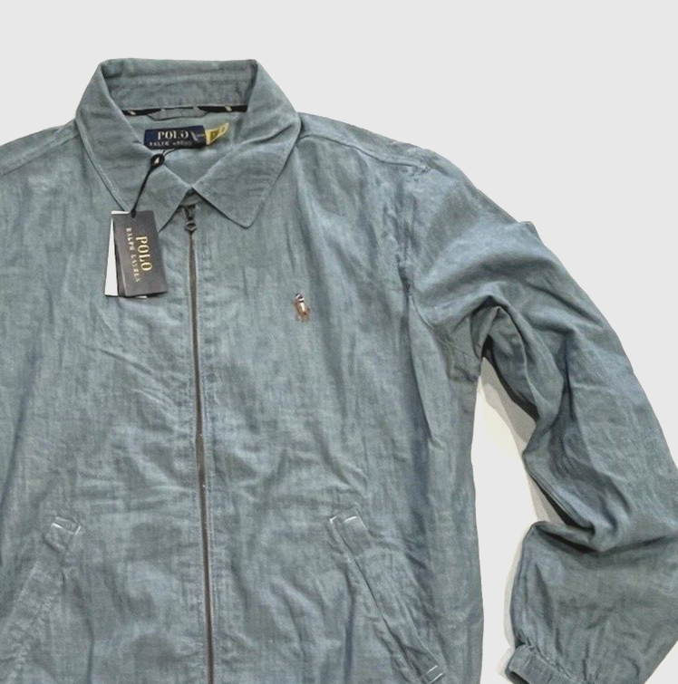 Polo Ralph Lauren mens Chambray Blue Denim Bayport Jacket Medium retail 198 eBay