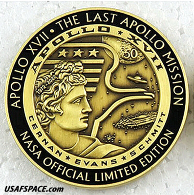 APOLLO 17 - NASA FLOWN METAL- 50th ANNIVERSARY -LIMITED EDITION- COIN-MEDALLION 