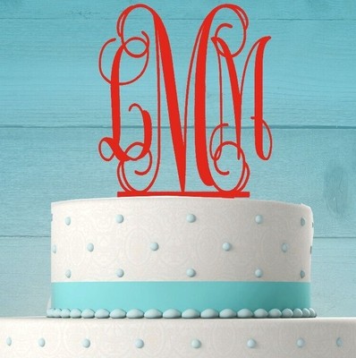 Monogram Cake Topper, Wedding Cake Topper, Baby Shower Cake, Birthday, LT1006