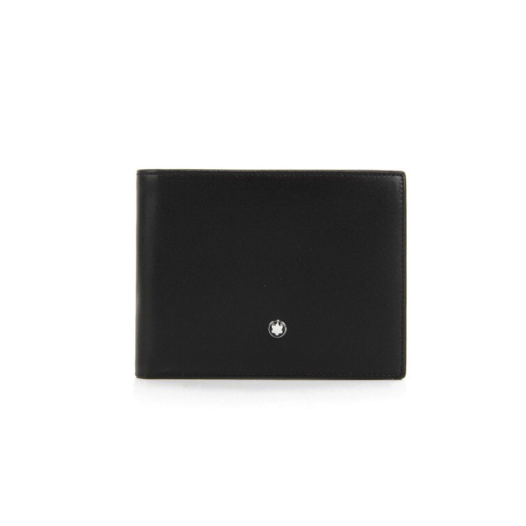Pre-owned Montblanc Meisterstuck Leather 6cc Bifold Wallet Purse Card Holder For Men In Black