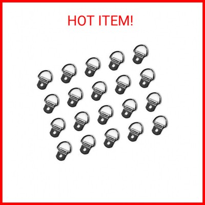 TCH Hardware - 20 Pack Small Steel D-Ring Tie Downs, 1'' | for Cases Truck Cargo 
