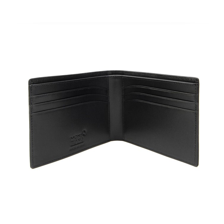 Pre-owned Montblanc Meisterstuck Leather 6cc Bifold Wallet Purse Card Holder For Men In Black