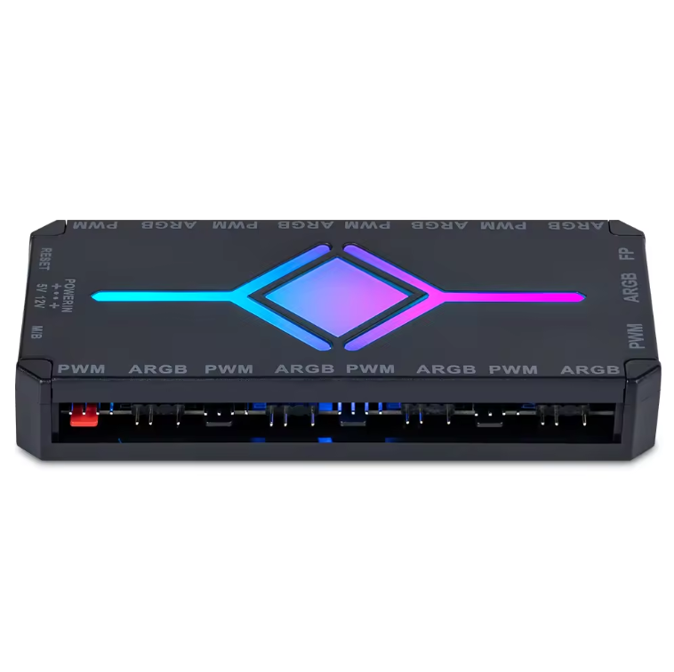 9 RGB / ARGB Fan PWM  Strip Controller Hub Splitter with Remote for Computer PC