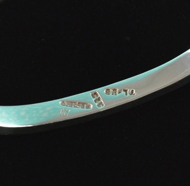 Womens Sterling Silver Green Malachite Bangle Bracelet Latch Hook Taxco 33.35 G